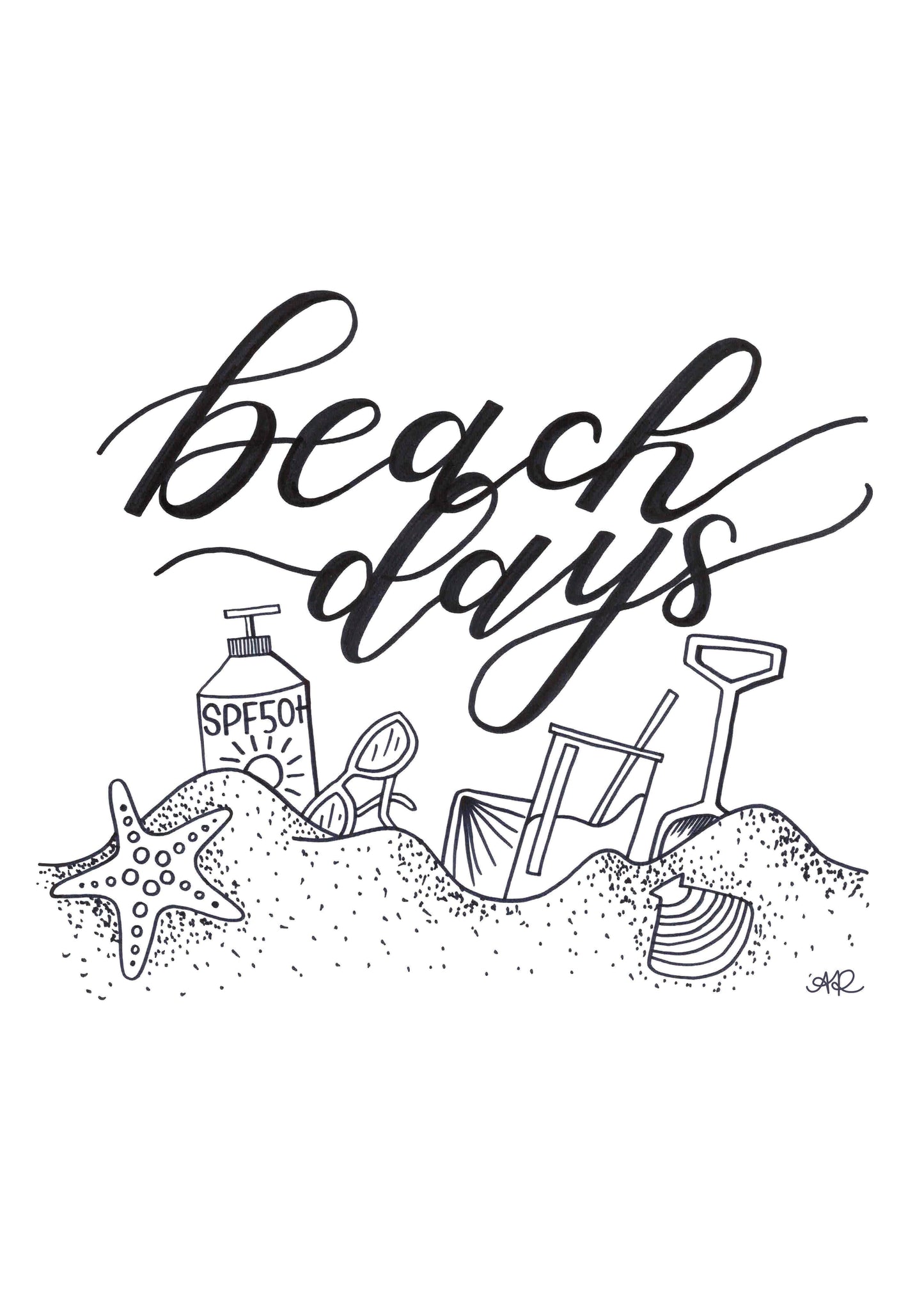 Colouring Page - Beach Days