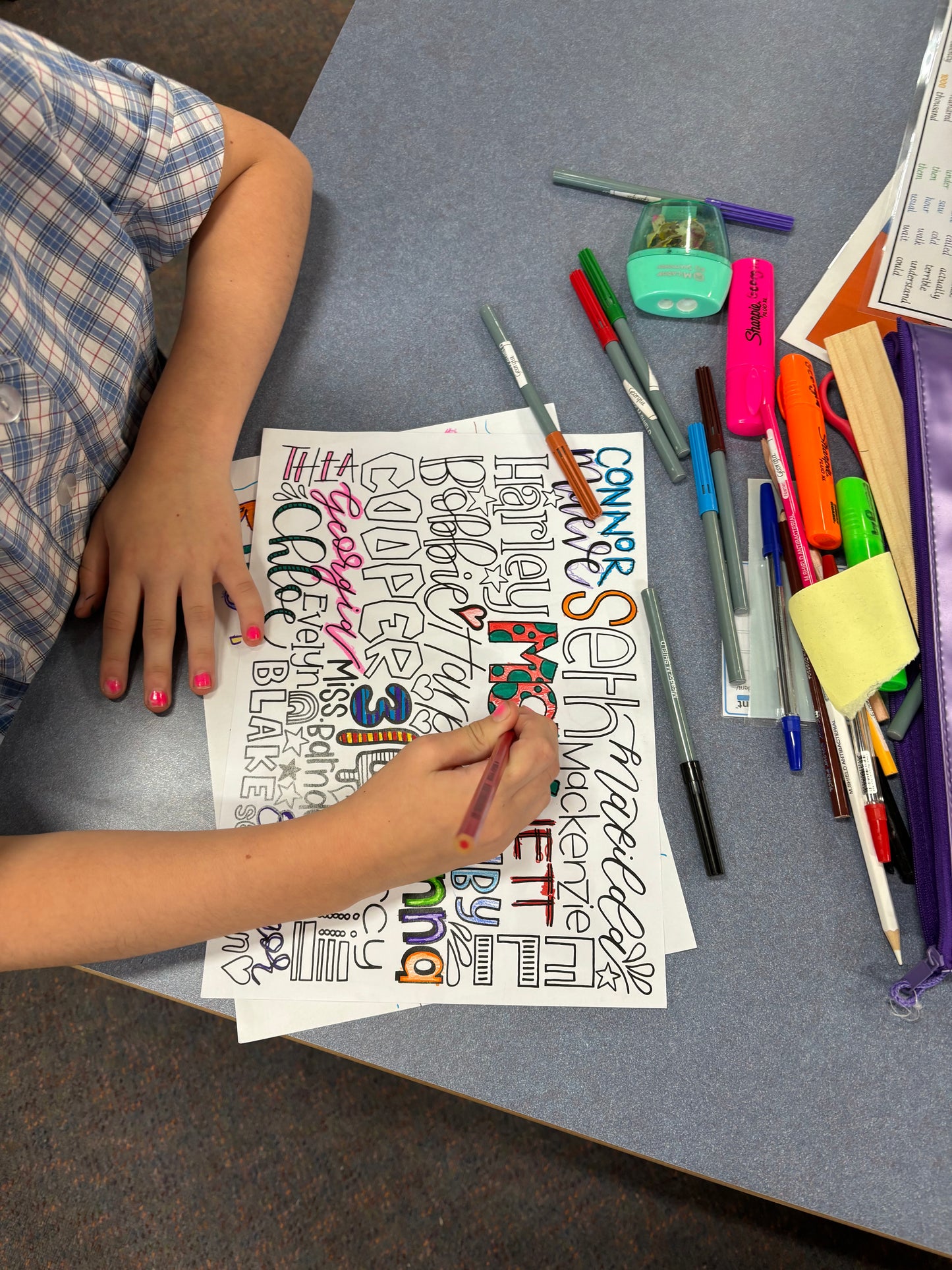 Custom - Class names colouring page