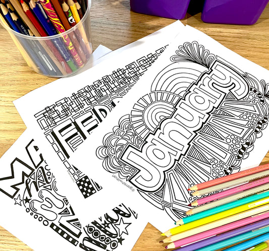 Colouring Pages - Months of the Year