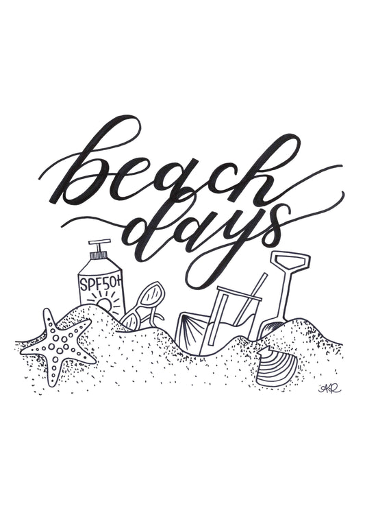 Colouring Page - Beach Days