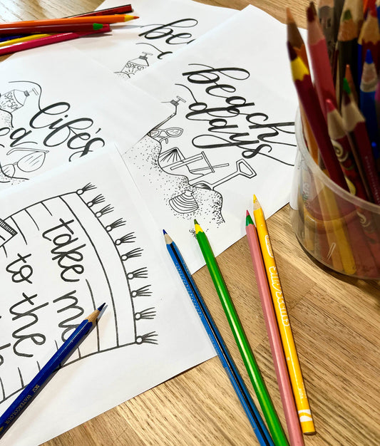 Colouring Pages - Beach pack of 3
