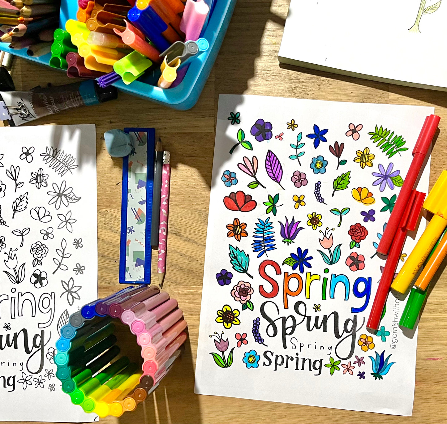 Colouring pages - Spring!