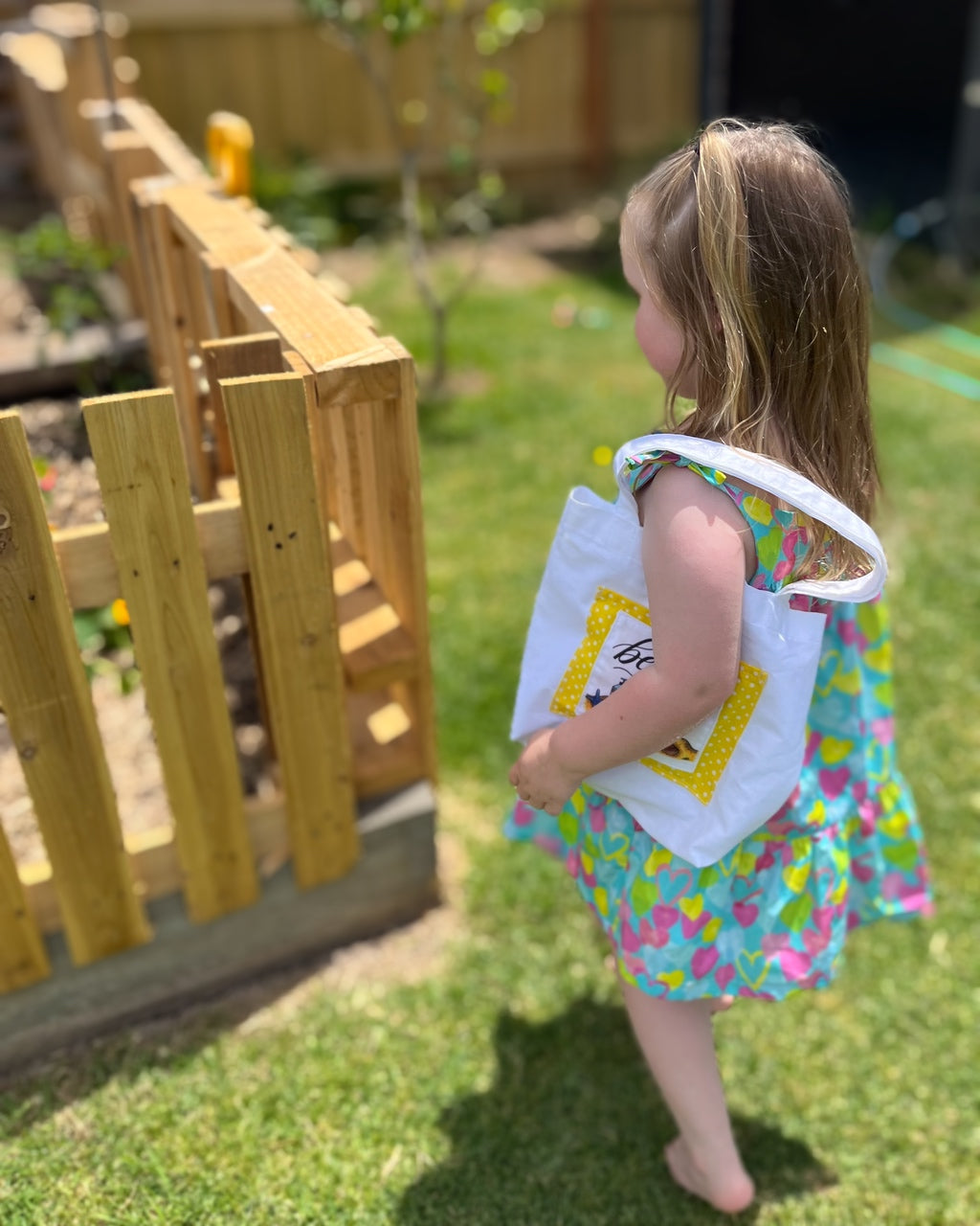 Mini 'Beach Days' Tote Bag - yellow with sunnies!