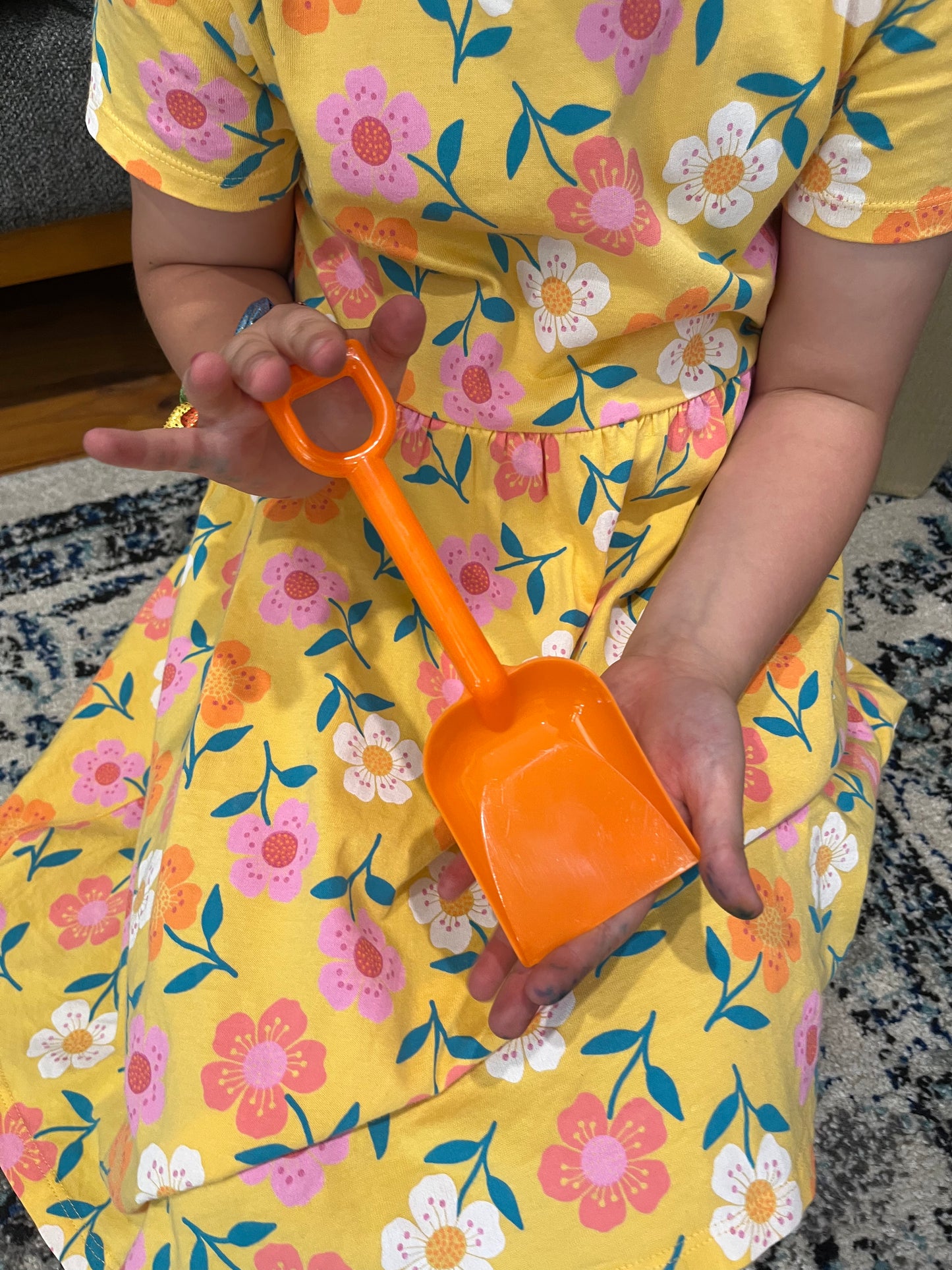 Mini ‘Beach Days’ Tote Bag - yellow and orange and sunnies! Longer strap