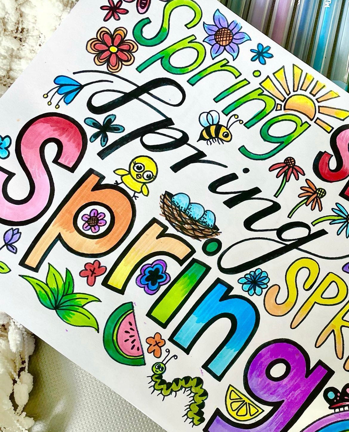 Colouring pages - Spring!