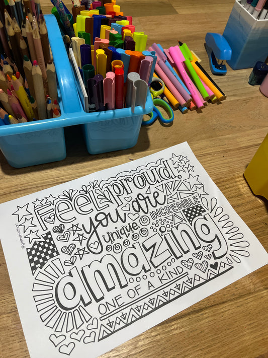 Colouring Page - Feel Proud