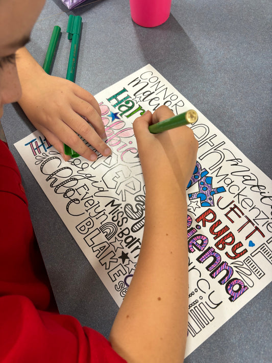 Custom - Class names colouring page