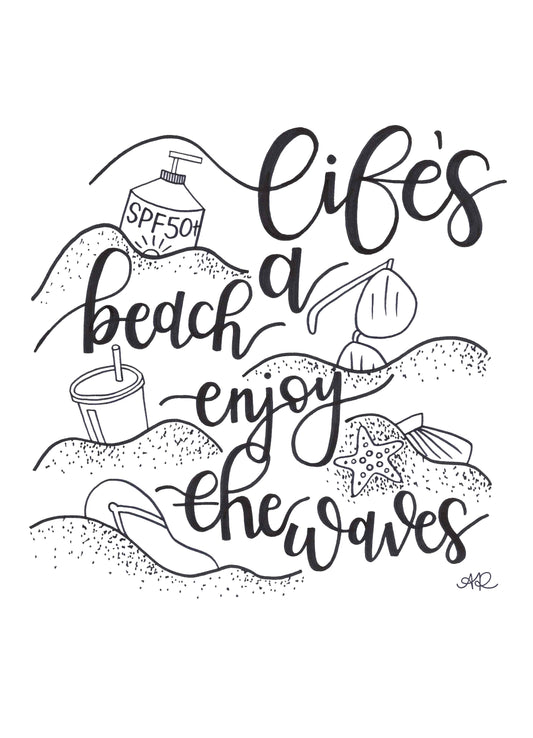 Colouring Page - Life's a Beach
