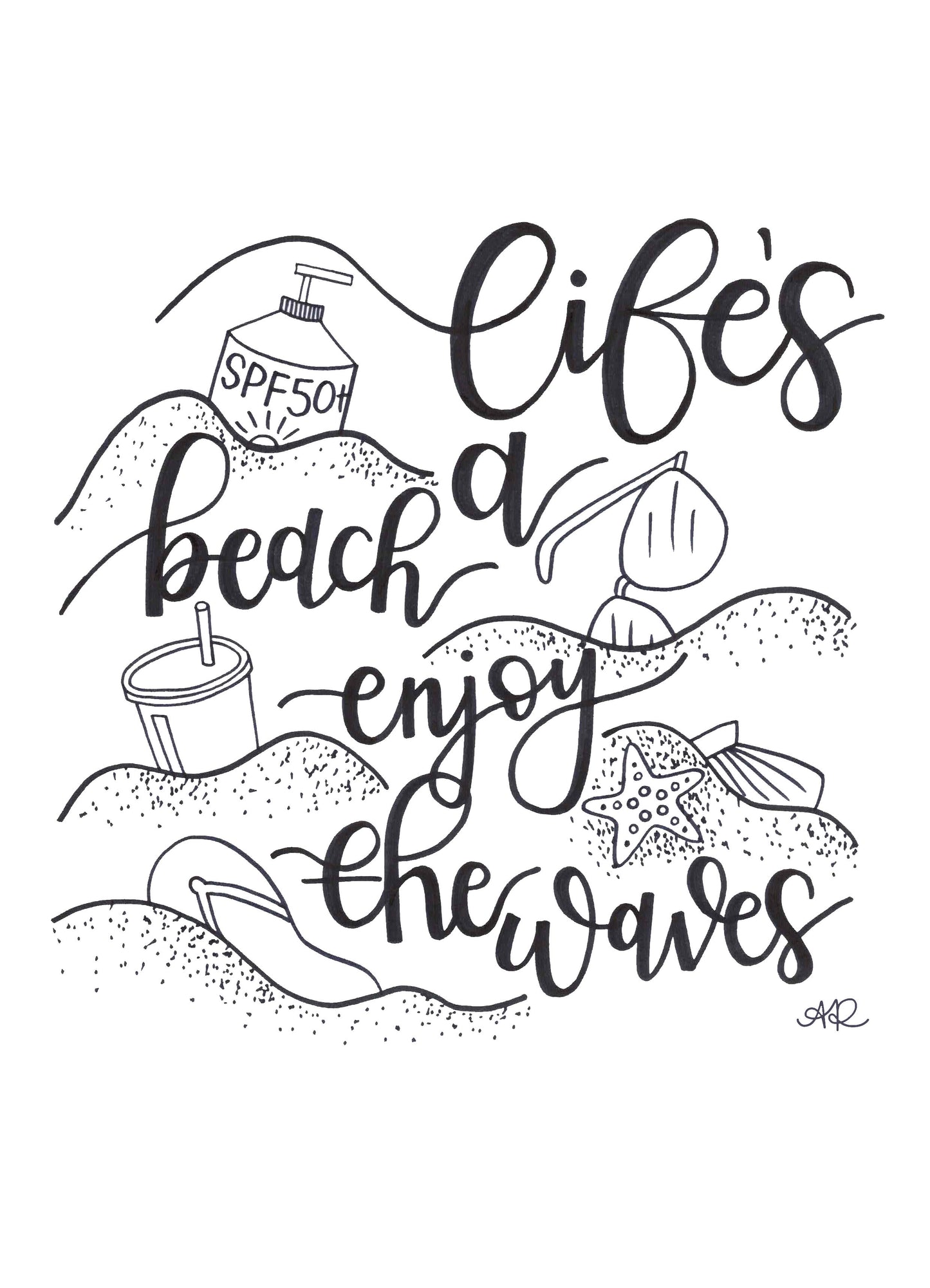 Colouring Pages - Beach pack of 3